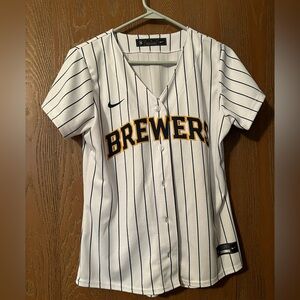 Milwaukee Brewers Women’s Striped Jersey - Medium